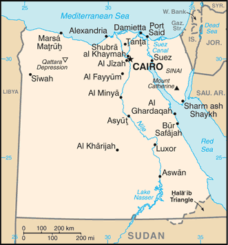 FACTBOOK MAP OF EGYPT