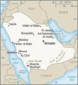 FACTBOOK MAP OF SAUDI ARABIA